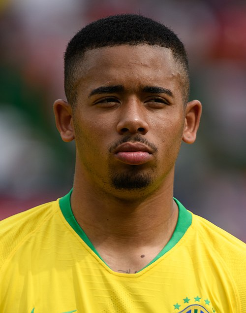 Gabriel Jesus with Brazil in 2018