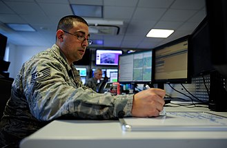 Technical Sergeant Justin Guerra of the 21st OWS at the Ramstein Air Base in Germany 21st OWS watches the skies 160928-F-MD915-019.jpg