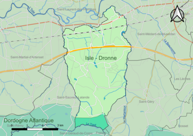 Carte en couleur présentant le(s) SAGE couvrant le territoire communal