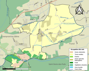 Kolorowa mapa przedstawiająca użytkowanie gruntów.