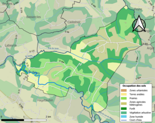 Kleurenkaart met landgebruik.