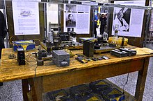 Exhibition to mark the 75th anniversary of the discovery of nuclear fission, at the Vienna International Centre in 2013. Images of Meitner and Strassmann are prominently displayed. 75th Anniversary Discovery of Nuclear Fission (01311665) (11049703086).jpg