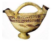 Swinging fishes on a Clay Pot from Tal-e Bakon, Iran, 4000 BC A Clay Pot from Tal-e Bakon, Iran, 4000 BC, National Museum of Iran.jpg