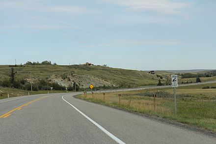 Looking east on Highway 3 near Lundbreck