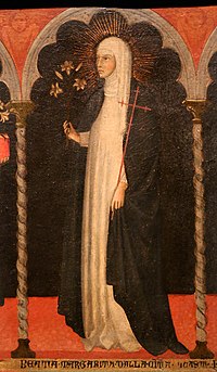 Andrea di bartolo, caterina da siena tra quattro beate domenicane adegan e delle rispettive vite, 1394-98 ca. (ve, accademia) 09 margherita di c. di castello.jpg