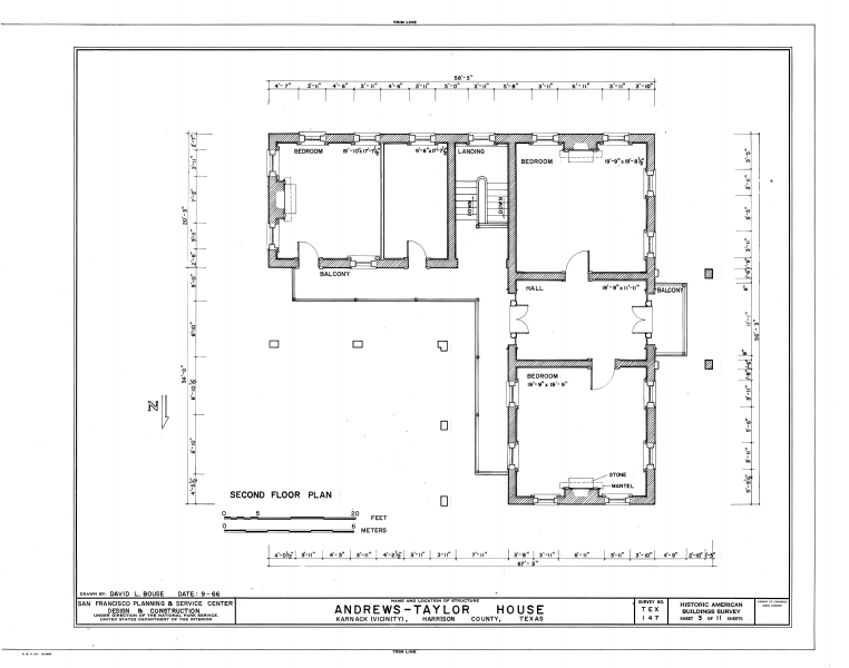 File:Andrews-Taylor House, State Route 43, Farm Road 2862 Vicinity, Karnack, Harrison County, TX HABS TEX,102-KARN.V,1- (sheet 3 of 11).png