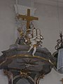 English: Angel with Ten Commandments, pulpit, Sonthofen/Allgäu, Germany Deutsch: Engel mit Gebotstafeln, Kanzel, St. Michael, Sonthofen/Allgäu , 18. Jh. (?)