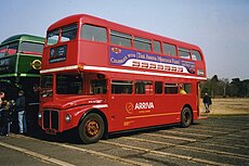 AEC Routemaster RML901 at the 2007 Cobham bus rally, showing the Heritage fleet advertising Arriva Heritage Fleet RML901 WLT 901.JPG