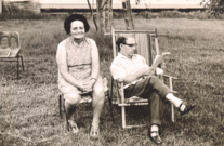 אריה פיאלקוב עם אשתו, שרה סגל-פיאלקוב
