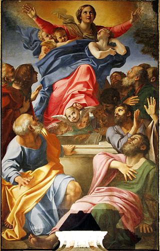 <i>Assumption of the Virgin</i> (Cerasi Chapel) Painting by Annibale Carracci (Santa Maria del Popolo, Cappella Cerasi)