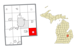 Genesee County (kırmızı) ve yönetilen Goodrich köyü (pembe) içindeki konum