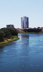 A Rio Grande kanyarulata a városi területen