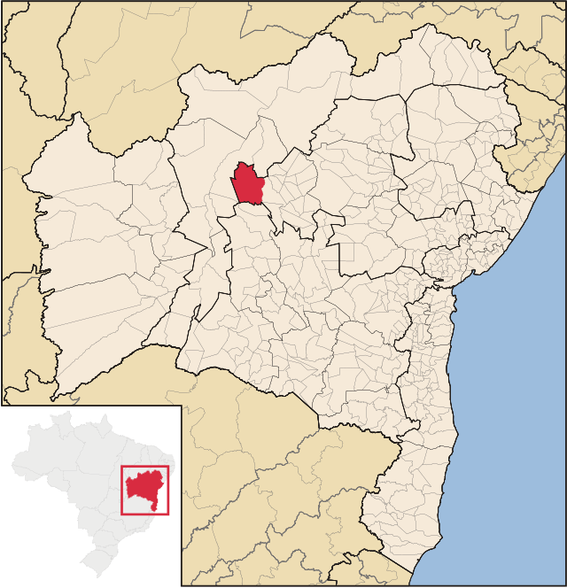Localização de Gentio do Ouro na Bahia