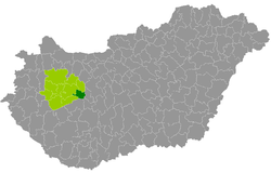 Macaristan ve Veszprém İlçesi içindeki Balatonalmádi Bölgesi.