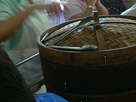 Bamboo steamers for dim sum