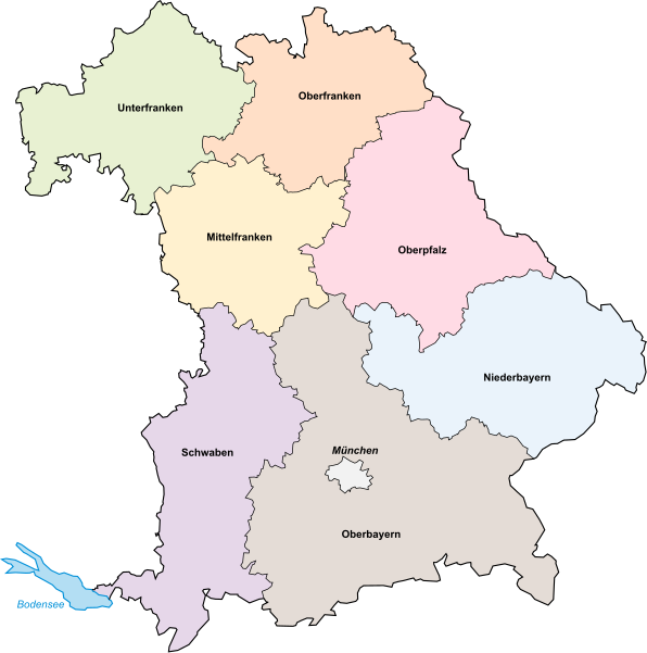 Datei Bayern Regierungsbezirke Svg Wikipedia