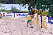 Deutsch: Beachhandball Europameisterschaften 2019 (Beach handball Euro); Tag 2: 3. Juli 2019 – Männer, Vorrunde Gruppe C, Nordmazedonien-Schweiz 0:2 (13:22, 18:19) English: Beach handball Euro; Day 2: 3 July 2019 – Women Preliminary Round Group A – Men Preliminary Round Group C – North Macedonia-Switzerland 0:2 (13:22, 18:19)