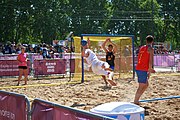 Deutsch: Beachhandball bei den Olympischen Jugendspielen 2018 in Buenos Aires; Tag 7, 13. Oktober 2018; Jungen, Halbfinale – Spanien-Kroatien 2:1 English: Beach handball at the 2018 Summer Youth Olympics in Buenos Aires at 13 October 2018 – Boys Semifinal – Spain-Croatia 2:1 Español: Handball de playa en los Juegos Olimpicos de la Juventud Buenos Aires 2018 en 13 de octubre de 2018 – Semifinales de chicos - España-Croacia 2:1