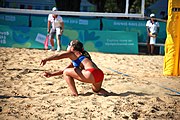 Deutsch: Beachvolleyball bei den Olympischen Jugendspielen 2018; Tag 8, 14. Oktober 2018; Mädchen, Achtelfinale – Bolivien-Puerto Rico 0:2 (18–21/18–21 ) English: Beach volleyball at the 2018 Summer Youth Olympics at 14 October 2018 – Girls Round of 16 – Bolivia-Puerto Rico 0:2 (18–21/18–21 )