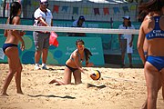 Deutsch: Beachvolleyball bei den Olympischen Jugendspielen 2018; Tag 8, 14. Oktober 2018; Mädchen, Achtelfinale – Mexiko-China 0:2 (15–21/16–21) English: Beach volleyball at the 2018 Summer Youth Olympics at 14 October 2018 – Girls Round of 16 – Mexico-China 0:2 (15–21/16–21)