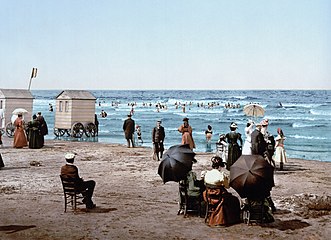 Beach in Blankenberge, 1900