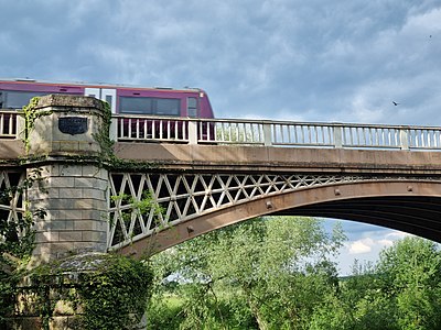 A train crossing the bridge