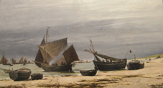 Boten op het strand, Berck, Musée de Berck