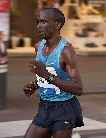 Le Kényan Eliud Kipchoge lors du Marathon de Berlin 2015.