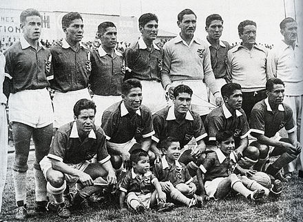 La sélection bolivienne en 1957, lors des éliminatoires de la Coupe du monde 1958.