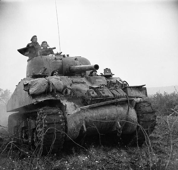 An M4 Sherman tank in Italy in 1943 during WWII