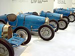 Des Bugatti Grand Prix exposées à la Cité de l’automobile à Mulhouse.