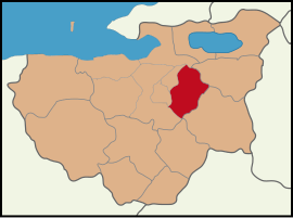 Map showing Kestel District in Bursa Province