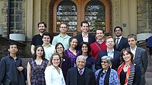 A few CISDL Members with CISDL patron H.E. Judge C.G Weeramantry, former Vice-President of the International Court of Justice, after a 2011 meeting. CISDL & Judge W - 2011 3.jpg