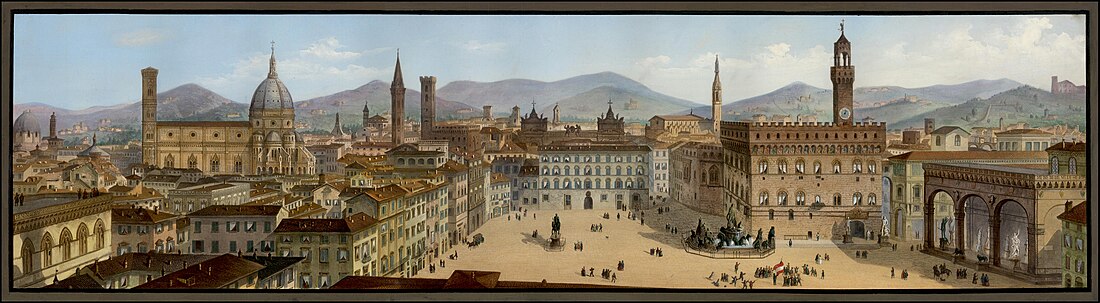 File:Ca. 1830 image of Piazza della Signoria Goauche, Florence.jpg