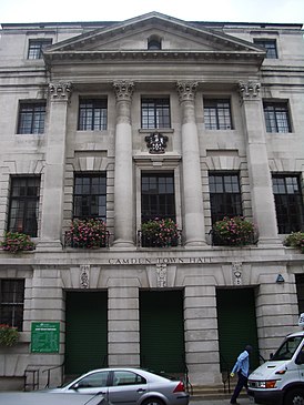 Entrance to Camden Town Hall in Judd Street