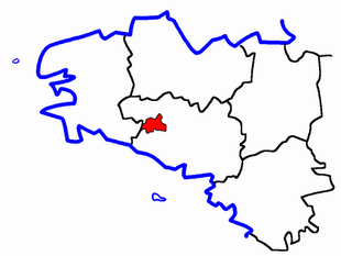 Lage des Kantons Plouay