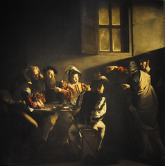 De roeping van Mattheus, door Caravaggio, in de Contarelli-kapel
