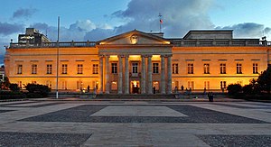 Casa de Narino, the presidential palace in Bogota houses the President of Colombia and maximum representative of the Executive Branch of Colombia. Casa-narino-1-fachada.jpg