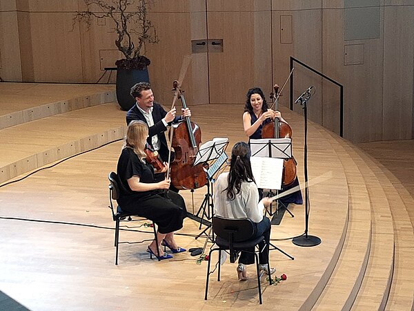 End of Arensky's String Quartet No. 2 for violin, viola and two cellos, played at the Casals Forum in 2023