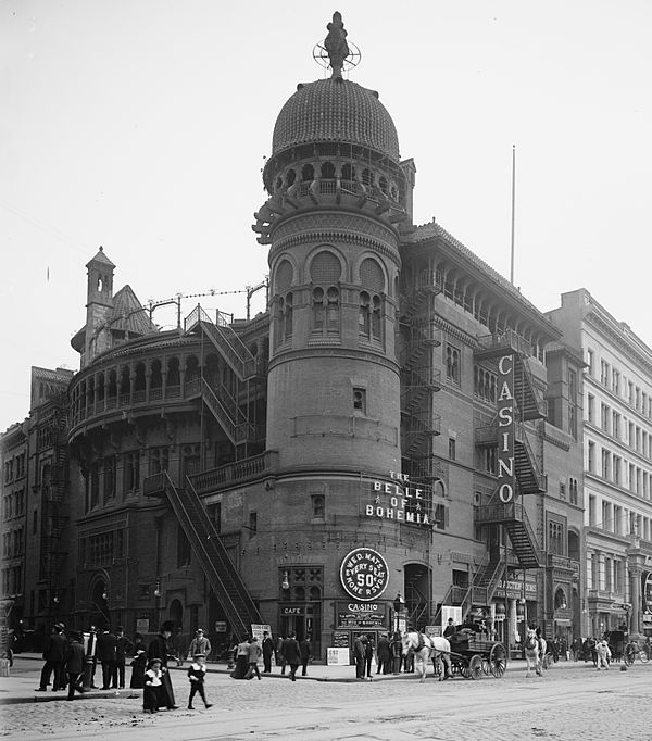 The Casino Theater on Broadway and 39th Street, where Grant appeared in Shubert's Boom-Boom