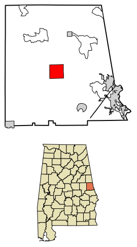 Chambers County Alabama Incorporated and Unincorporated areas La Fayette Highlighted 0140672.svg