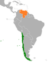 Location map for Chile and Venezuela.