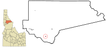 Clearwater County Idaho Incorporated e Unincorporated areas Weippe Highlighted.svg