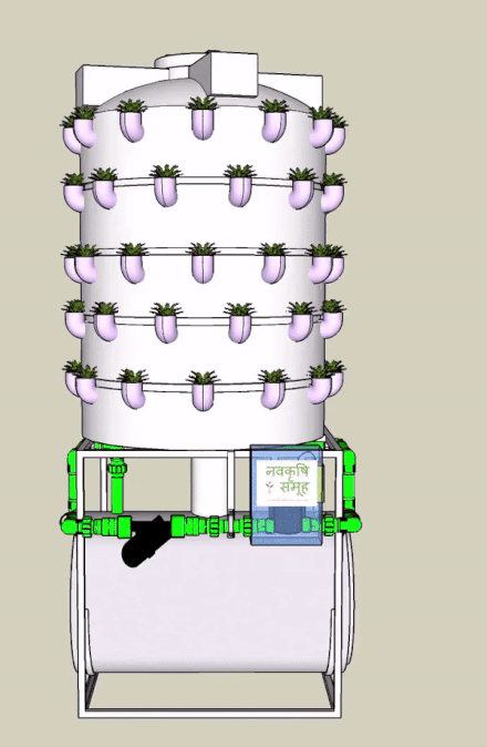 3D Diagram of Standalone Commercial Aeroponics System 2020
