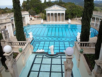 Hearst Castle outdoor Neptune pool view