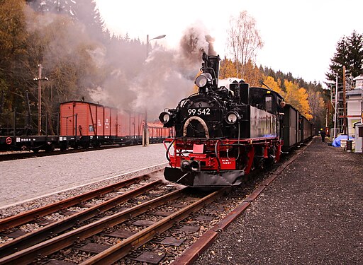 Dampfzug der Preßnitztalbahn. Erzgebirge, Sachsen 2H1A1390WI