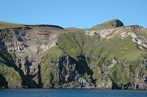 Davidof Island, September 27, 2005. Photo by C. A. Neal, Alaska Volcano Observatory / U.S. Geological Survey.