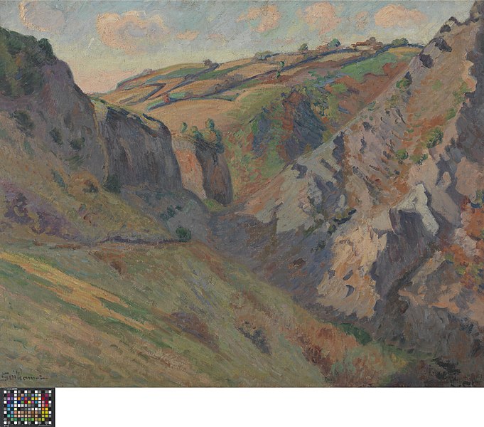 File:De grotten van Prunal in de omgeving van Pontgibaud (Auvergne), Armand Guillaumin, Koninklijk Museum voor Schone Kunsten Gent, 1914-AK.jpg