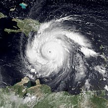 Image of Hurricane Dean at its initial peak intensity, as a Category 5 hurricane on August 18 Dean 2007-08-18 1415Z.jpg