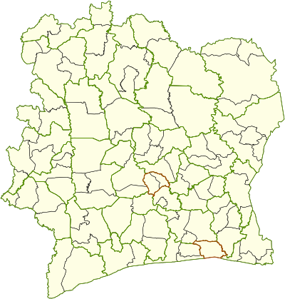 Departments of Côte d